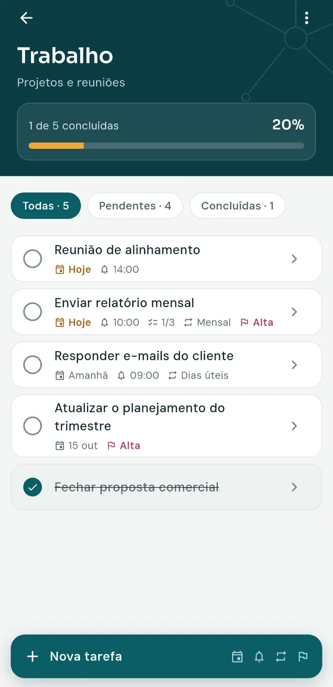 ProTask — tarefas de uma lista